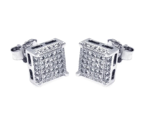 BOUCLES EN ARGENT RHODIÉ CARRÉ À PAVÉ DE CUBIQUES ZIRCONIAS - SP ACE00045 - BIJOUX D'IMPORTATION BOUCLES EN ARGENT RHODIÉ CARRÉ À PAVÉ DE CUBIQUES ZIRCONIAS - SP ACE00045 - BIJOUX D'IMPORTATION