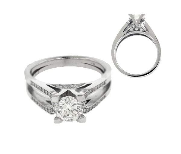 BAGUE EN OR 18K BLANC SERTIE DE DIAMANTS - RM R3572B100 - R.N.B. BAGUE EN OR 18K BLANC SERTIE DE DIAMANTS - RM R3572B100 - R.N.B.