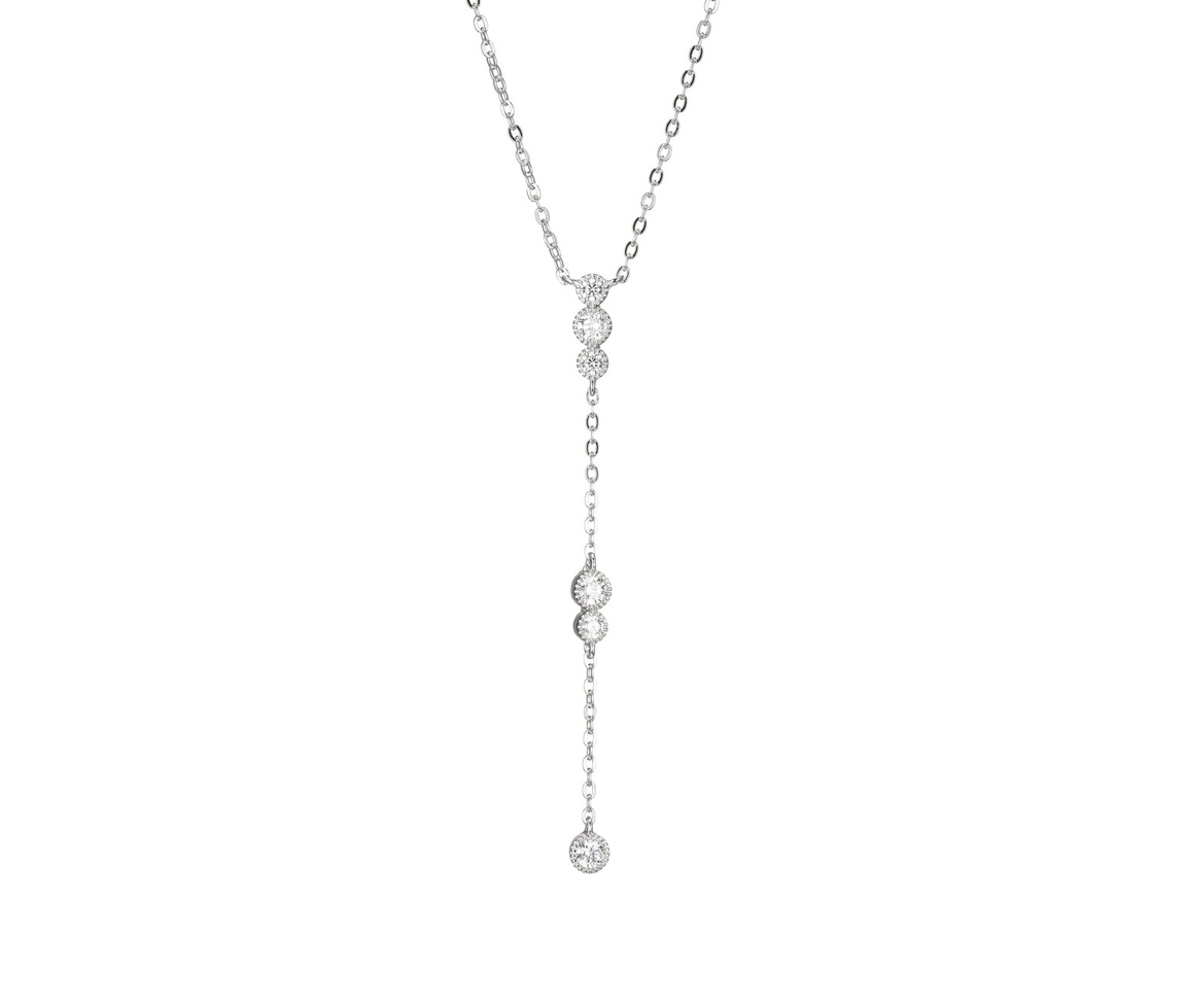 COLLIER ELLE EN ARGENT RHODIÉ SERTI DE CUBIQUES ZIRCONIAS - PJ R0A9580016 - REIGN COLLIER ELLE EN ARGENT RHODIÉ SERTI DE CUBIQUES ZIRCONIAS - PJ R0A9580016 - REIGN