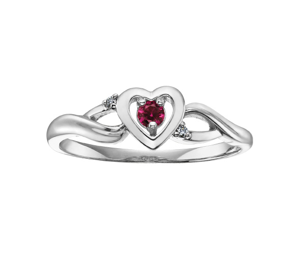 BAGUE EN OR BLANC SERTIE D'UN RUBIS ET DE DIAMANTS - CR DD2573 - BIJOUX CANADIEN BAGUE EN OR BLANC SERTIE D'UN RUBIS ET DE DIAMANTS - CR DD2573 - BIJOUX CANADIEN