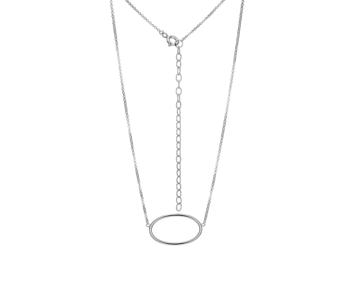 COLLIER AVEC OVAL AJOURÉ EN ARGENT RHODIÉ - PJ R0ADHFA014 - REIGN COLLIER AVEC OVAL AJOURÉ EN ARGENT RHODIÉ - PJ R0ADHFA014 - REIGN