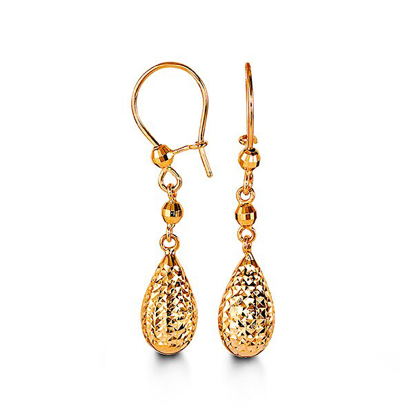 BOUCLES BILLE+GOUTTE EN OR JAUNE TAILLÉES DIAMANT AVEC CROCHETS - SY 1003 - BIJOUX D'IMPORTATION BOUCLES BILLE+GOUTTE EN OR JAUNE TAILLÉES DIAMANT AVEC CROCHETS - SY 1003 - BIJOUX D'IMPORTATION