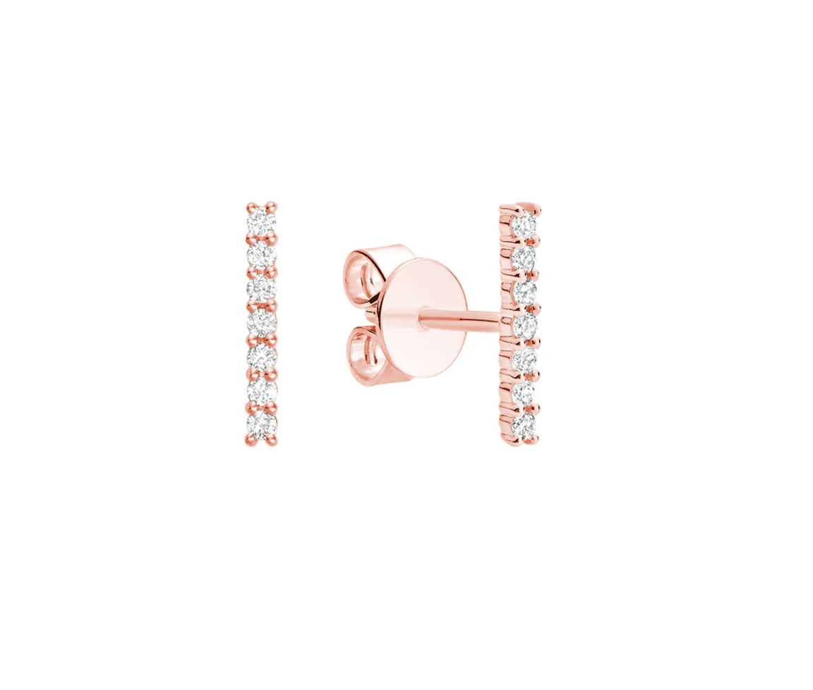 BOUCLES EN OR 10K ROSE SERTIES DE DIAMANTS - BR 130410B10R - Bijoux d'importation BOUCLES EN OR 10K ROSE SERTIES DE DIAMANTS - BR 130410B10R - Bijoux d'importation