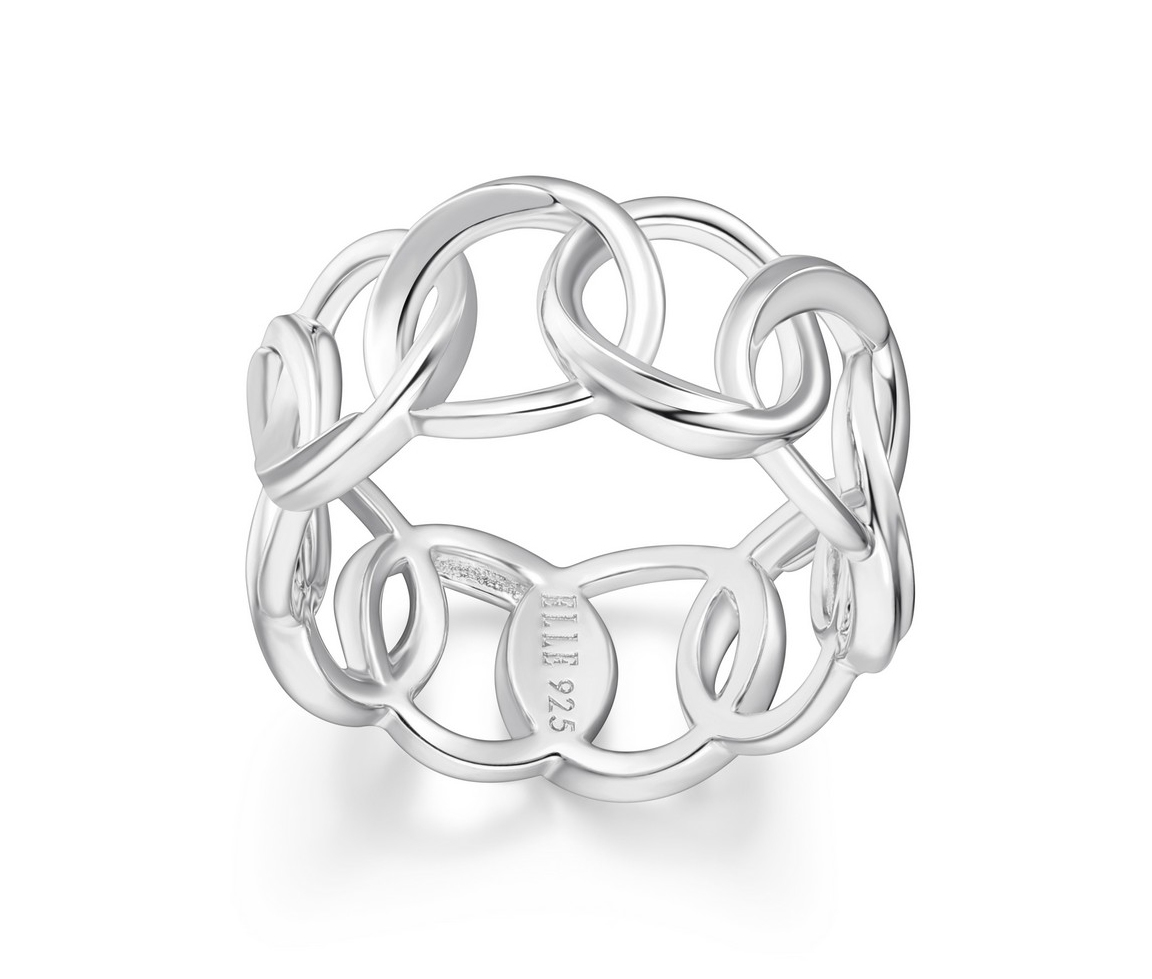 BAGUE ANNEAUX ENTRELACÉES EN ARGENT RHODIÉ - PJ R4LAJJA0AC - ELLE BAGUE ANNEAUX ENTRELACÉES EN ARGENT RHODIÉ - PJ R4LAJJA0AC - ELLE