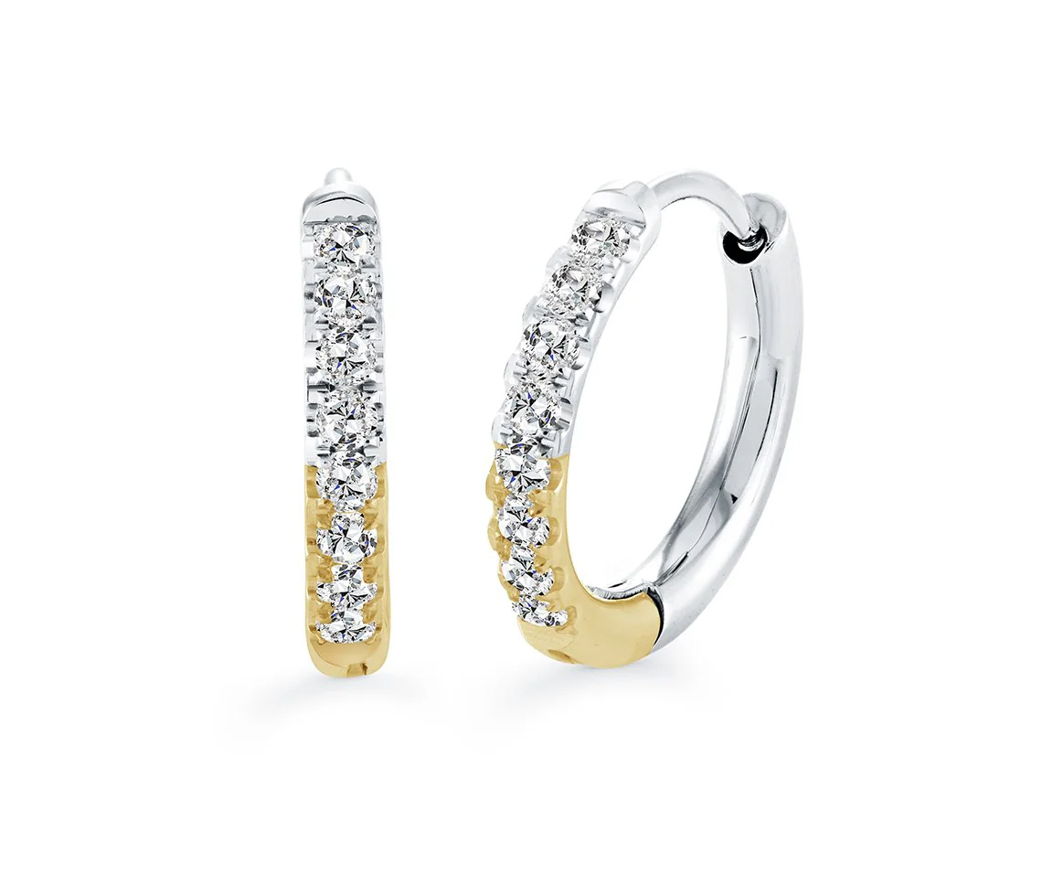 BOUCLES HUGGIES EN ACIER/PVD OR 2 TONS SERTIES DE CUBIQUES ZIRCONIAS - IG SEA367 - ITALGEM BOUCLES HUGGIES EN ACIER/PVD OR 2 TONS SERTIES DE CUBIQUES ZIRCONIAS - IG SEA367 - ITALGEM