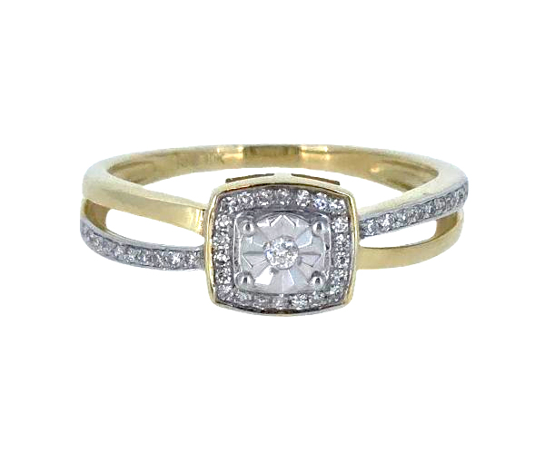 BAGUE EN OR 2 TONS SERTIE DE DIAMANTS - BR R0065987 - R.N.B. BAGUE EN OR 2 TONS SERTIE DE DIAMANTS - BR R0065987 - R.N.B.