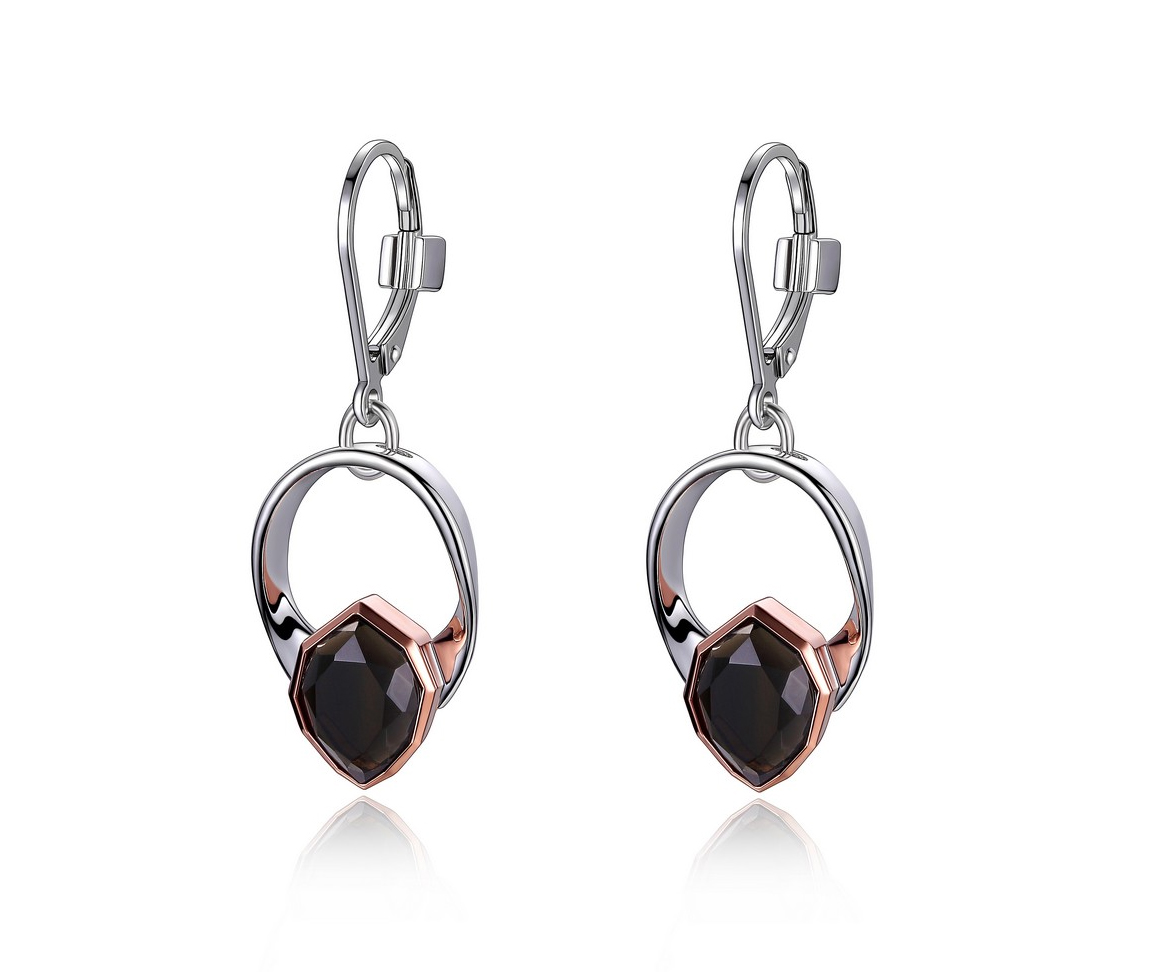 BOUCLES EN ARGENT RHODIÉ/PVD OR ROSE SERTIES DE CUBIQUES ZIRCONIAS NOIRS - PJ R2LC5WDW03 - ELLE BOUCLES EN ARGENT RHODIÉ/PVD OR ROSE SERTIES DE CUBIQUES ZIRCONIAS NOIRS - PJ R2LC5WDW03 - ELLE