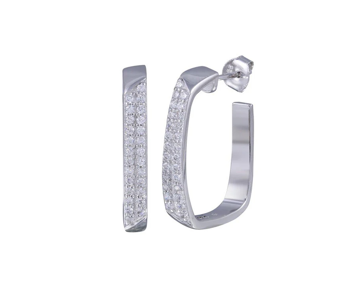 BOUCLES ANNEAUX OUVERTES RECTANGLES EN ARGENT RHODIÉ SERTIES DE CUBIQUES ZIRCONIAS - SP BGE00363 - BIJOUX D'IMPORTATION BOUCLES ANNEAUX OUVERTES RECTANGLES EN ARGENT RHODIÉ SERTIES DE CUBIQUES ZIRCONIAS - SP BGE00363 - BIJOUX D'IMPORTATION