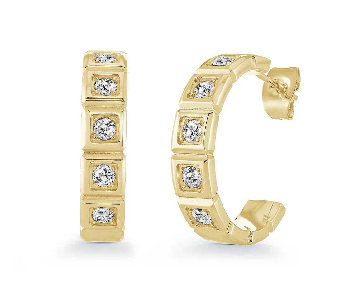 BOUCLES ANNEAUX OUVERTES EN ACIER/PVD OR SERTIES DE CUBIQUES ZIRCONIAS - IG SEA413 - VELORIA BOUCLES ANNEAUX OUVERTES EN ACIER/PVD OR SERTIES DE CUBIQUES ZIRCONIAS - IG SEA413 - VELORIA