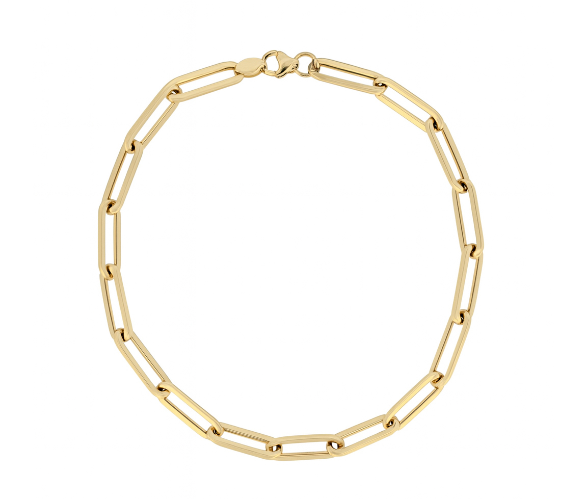 BRACELET EN OR JAUNE À MAILLE PAPERCLIP - CB PAP4.1Y08 - CBE BRACELET EN OR JAUNE À MAILLE PAPERCLIP - CB PAP4.1Y08 - CBE