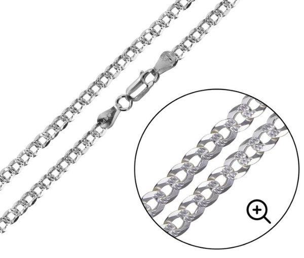 CHAINE GOURMETTE CONCAVE TAILLÉE DIAMANT EN ARGENT - SP CH627/18 - BIJOUX D'IMPORTATION CHAINE GOURMETTE CONCAVE TAILLÉE DIAMANT EN ARGENT - SP CH627/18 - BIJOUX D'IMPORTATION