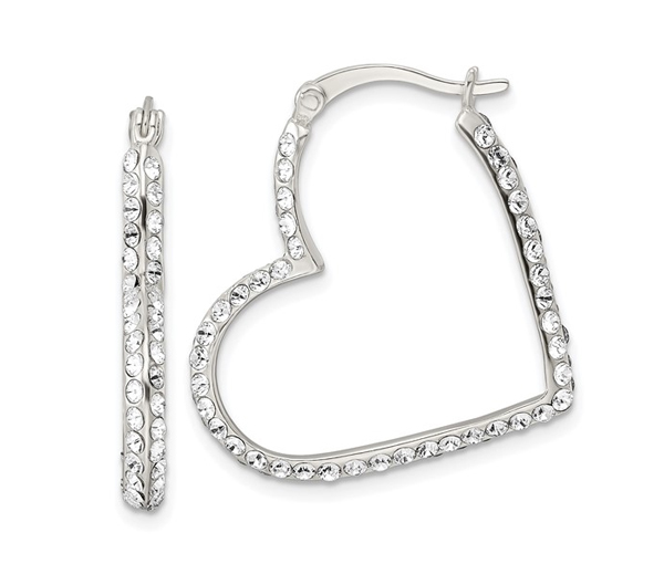 BOUCLES ANNEAUX EN COEUR SERTIES DE CUBIQUES ZIRCONIAS - QG QE16466 - IMPORTATION BOUCLES ANNEAUX EN COEUR SERTIES DE CUBIQUES ZIRCONIAS - QG QE16466 - IMPORTATION