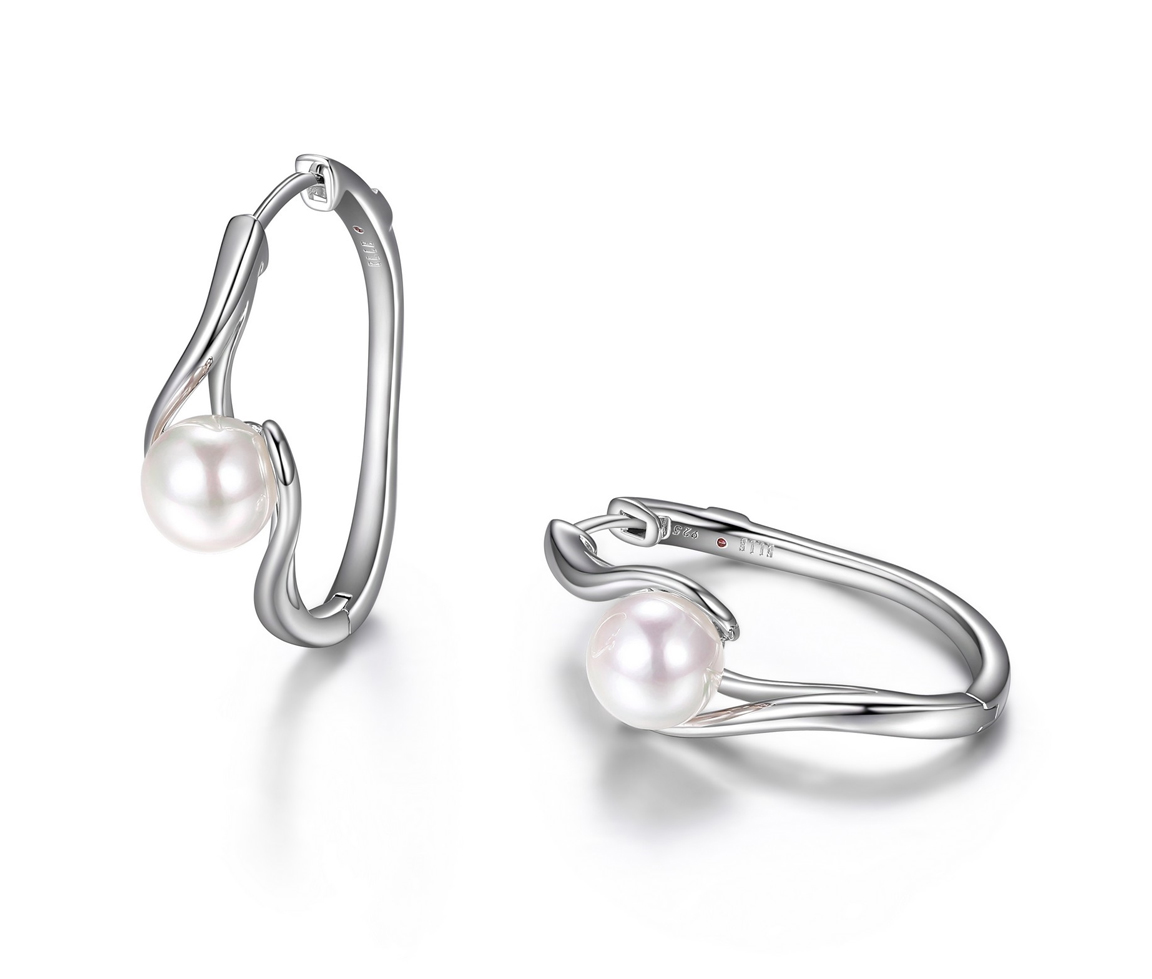 BOUCLES HUGGIES EN ARGENT RHODIÉ SERTIES DE PERLES DE CULTURE - PJ R2LCDBBG27 - ELLE BOUCLES HUGGIES EN ARGENT RHODIÉ SERTIES DE PERLES DE CULTURE - PJ R2LCDBBG27 - ELLE