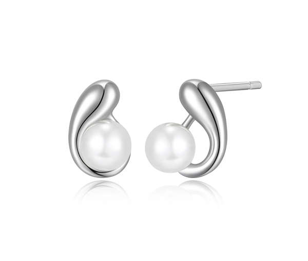 BOUCLES FIXES EN ARGENT RHODIÉ SERTIES DE PERLES SYNTHÉTIQUES - PJ R2LCPTBG58 - ELLE BOUCLES FIXES EN ARGENT RHODIÉ SERTIES DE PERLES SYNTHÉTIQUES - PJ R2LCPTBG58 - ELLE
