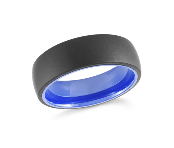 JONC EN TUNGSTÈNE /PVD NOIR ET PVD BLEU À L'INTÉRIEUR CONFORT FIT - ML TG040 - MALO JONC EN TUNGSTÈNE /PVD NOIR ET PVD BLEU À L'INTÉRIEUR CONFORT FIT - ML TG040 - MALO