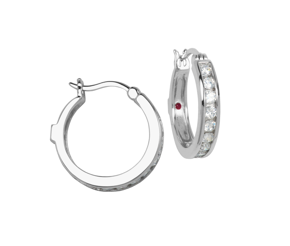 BOUCLES ANNEAUX EN ARGENT RHODIÉ SERTIES DE CUBIQUES ZIRCONIAS - PJ 62L0640000 - ELLE BOUCLES ANNEAUX EN ARGENT RHODIÉ SERTIES DE CUBIQUES ZIRCONIAS - PJ 62L0640000 - ELLE