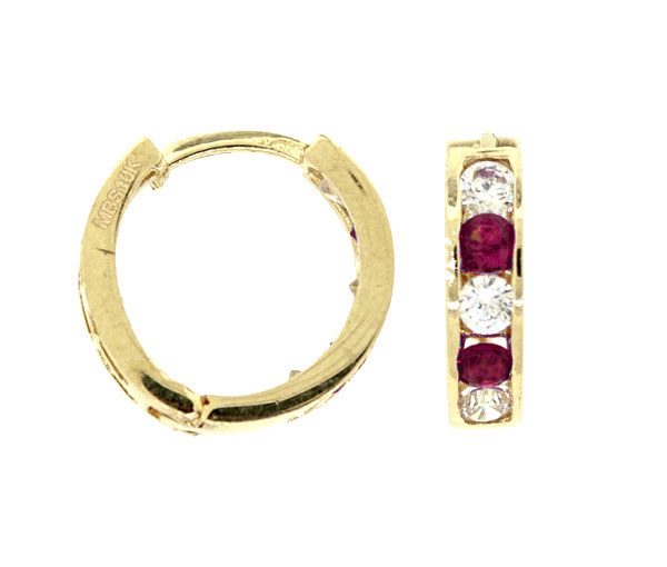 BOUCLES HUGGIES EN OR 10K SERTIES DE CUBIQUES ZIRCONIAS BOURGOGNES ET BLANCS - MB HUGNA0110 - BIJOUX D'IMPORTATION BOUCLES HUGGIES EN OR 10K SERTIES DE CUBIQUES ZIRCONIAS BOURGOGNES ET BLANCS - MB HUGNA0110 - BIJOUX D'IMPORTATION