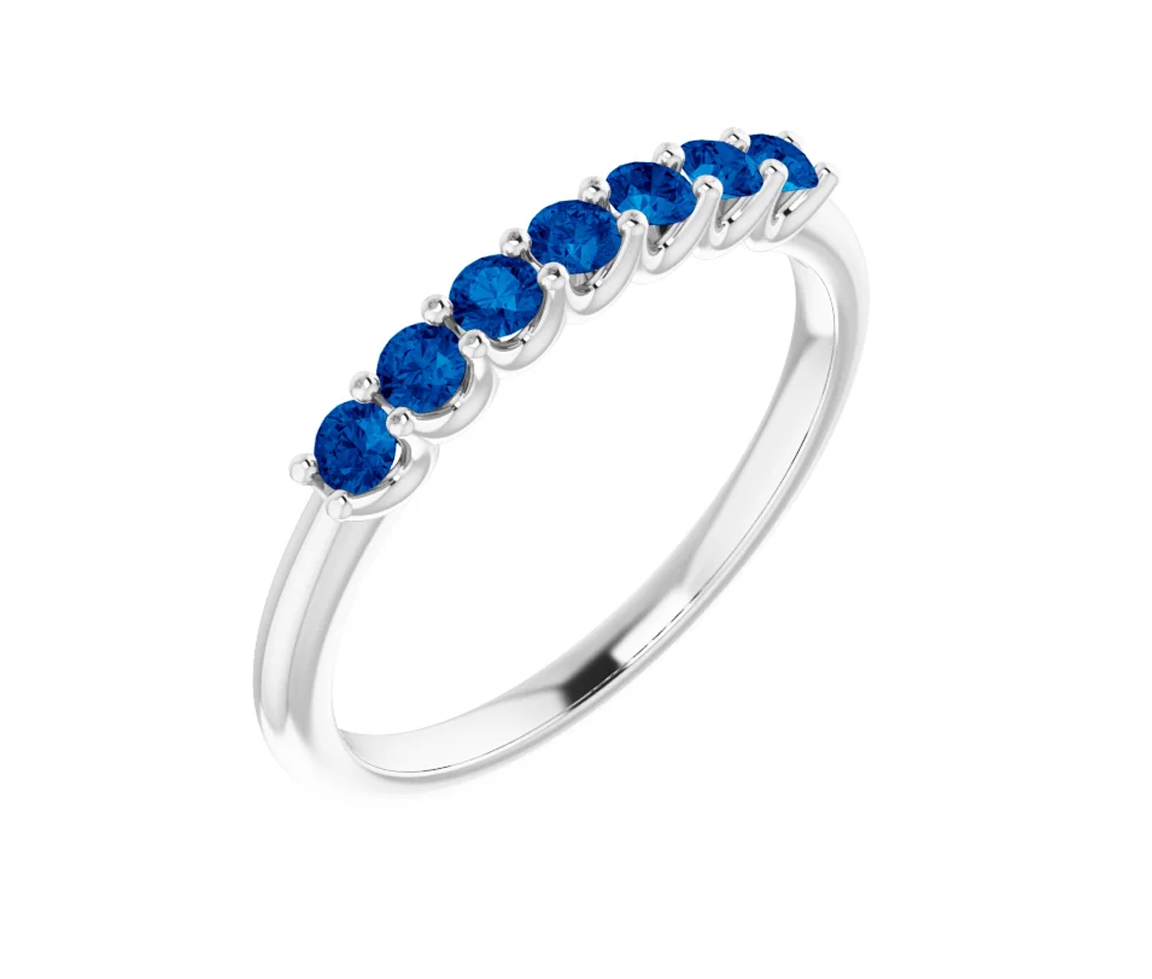 JONC SEMI-ÉTERNITÉ EN OR 14K BLANC SERTI DE SAPHIRS - ST 123658WSA - BIJOUX IMPORTATION JONC SEMI-ÉTERNITÉ EN OR 14K BLANC SERTI DE SAPHIRS - ST 123658WSA - BIJOUX IMPORTATION