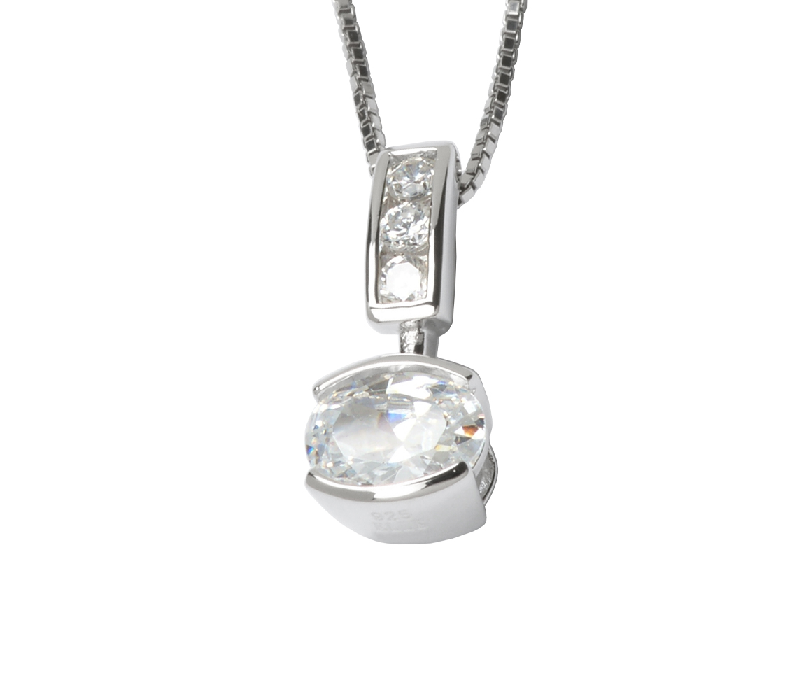 PENDENTIF EN ARGENT RHODIÉ SERTI DE CUBIQUES ZIRCONIAS - PJ 63L0800003 - ELLE PENDENTIF EN ARGENT RHODIÉ SERTI DE CUBIQUES ZIRCONIAS - PJ 63L0800003 - ELLE