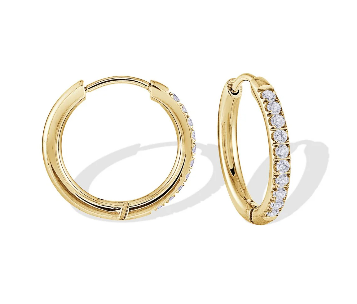 BOUCLES HUGGIES EN ACIER/PVD OR SERTIES DE CUBIQUES ZIRCONIAS - IG SEA204 - ITALGEM BOUCLES HUGGIES EN ACIER/PVD OR SERTIES DE CUBIQUES ZIRCONIAS - IG SEA204 - ITALGEM