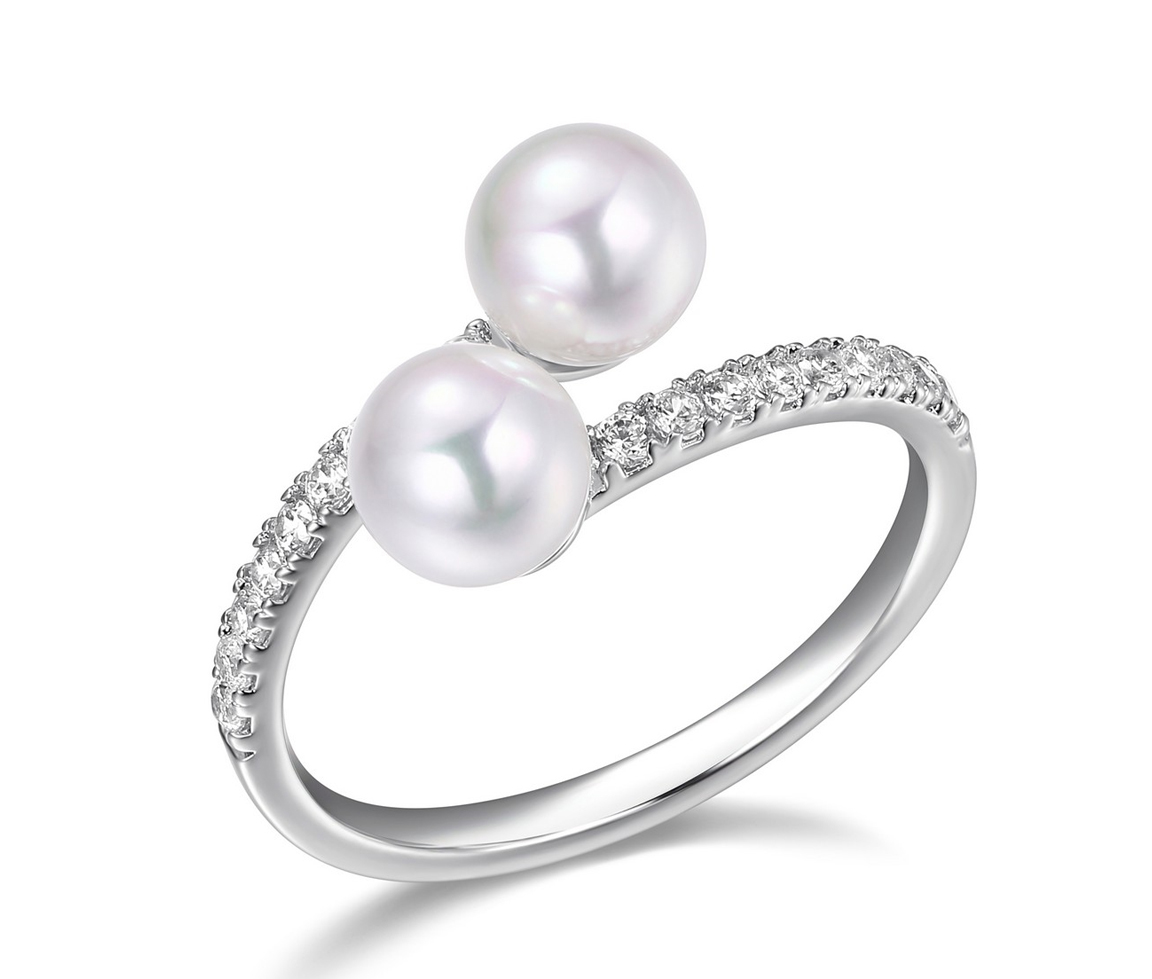 BAGUE EN ARGENT RHODIÉ SERTI DE PERLES D'EAU DOUCE ET DE CUBIQUES ZIRCONIAS - PJ R4AQA497AC - REIGN BAGUE EN ARGENT RHODIÉ SERTI DE PERLES D'EAU DOUCE ET DE CUBIQUES ZIRCONIAS - PJ R4AQA497AC - REIGN