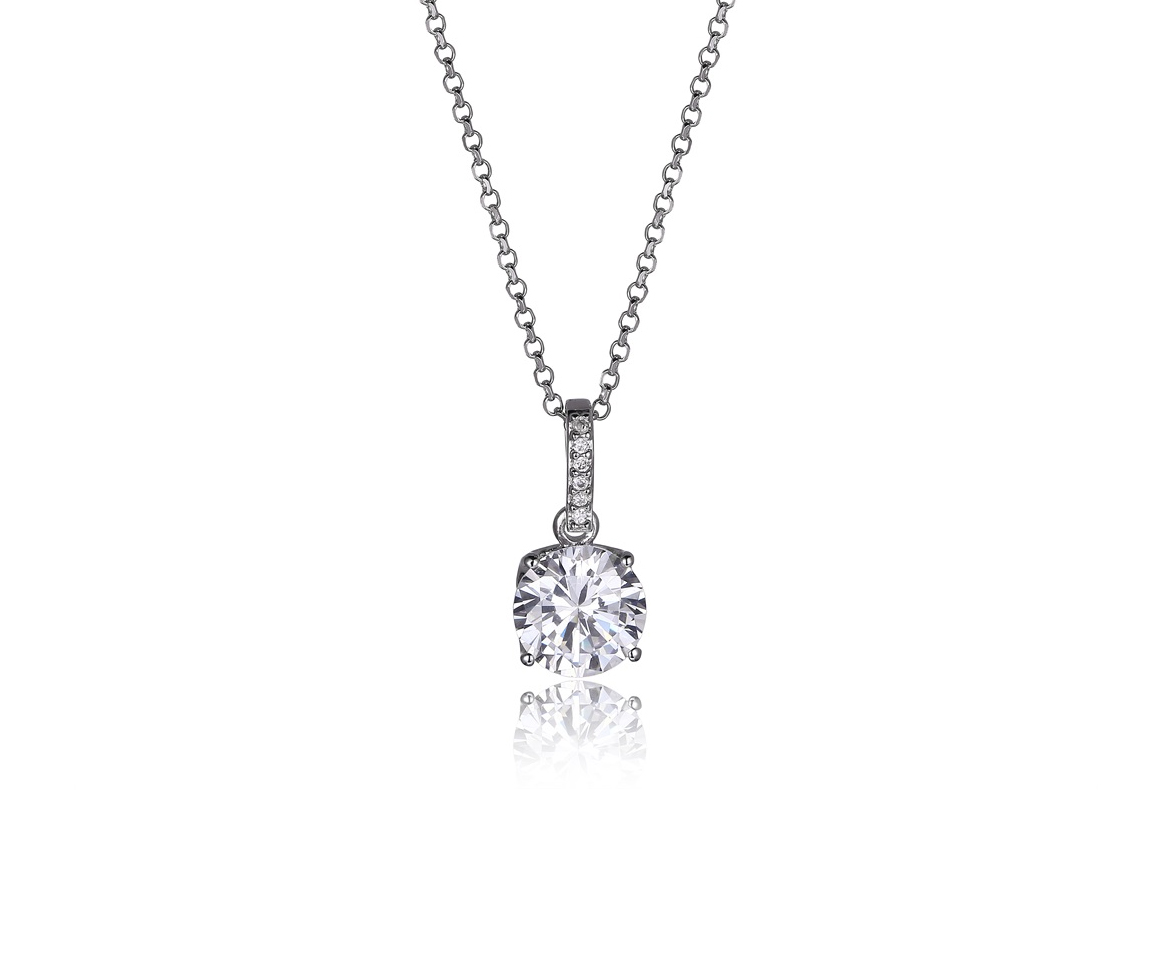 SUPERBE PENDENTIF STYLE SOLITAIRE EN ARGENT RHODIÉ SERTI D'UN CUBIQUE ZIRCONIA - PJ R3AQ2W00Y2 - REIGN SUPERBE PENDENTIF STYLE SOLITAIRE EN ARGENT RHODIÉ SERTI D'UN CUBIQUE ZIRCONIA - PJ R3AQ2W00Y2 - REIGN