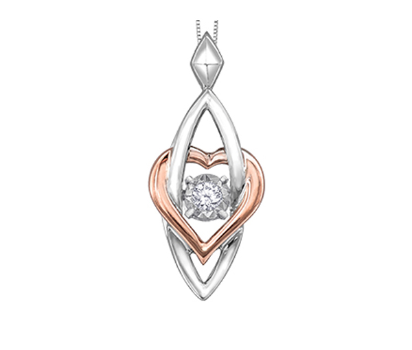 PENDENTIF EN OR 2 TONS ROSE SERTI D'UN DIAMANT - CR DD7629 - BIJOUX CANADIEN PENDENTIF EN OR 2 TONS ROSE SERTI D'UN DIAMANT - CR DD7629 - BIJOUX CANADIEN