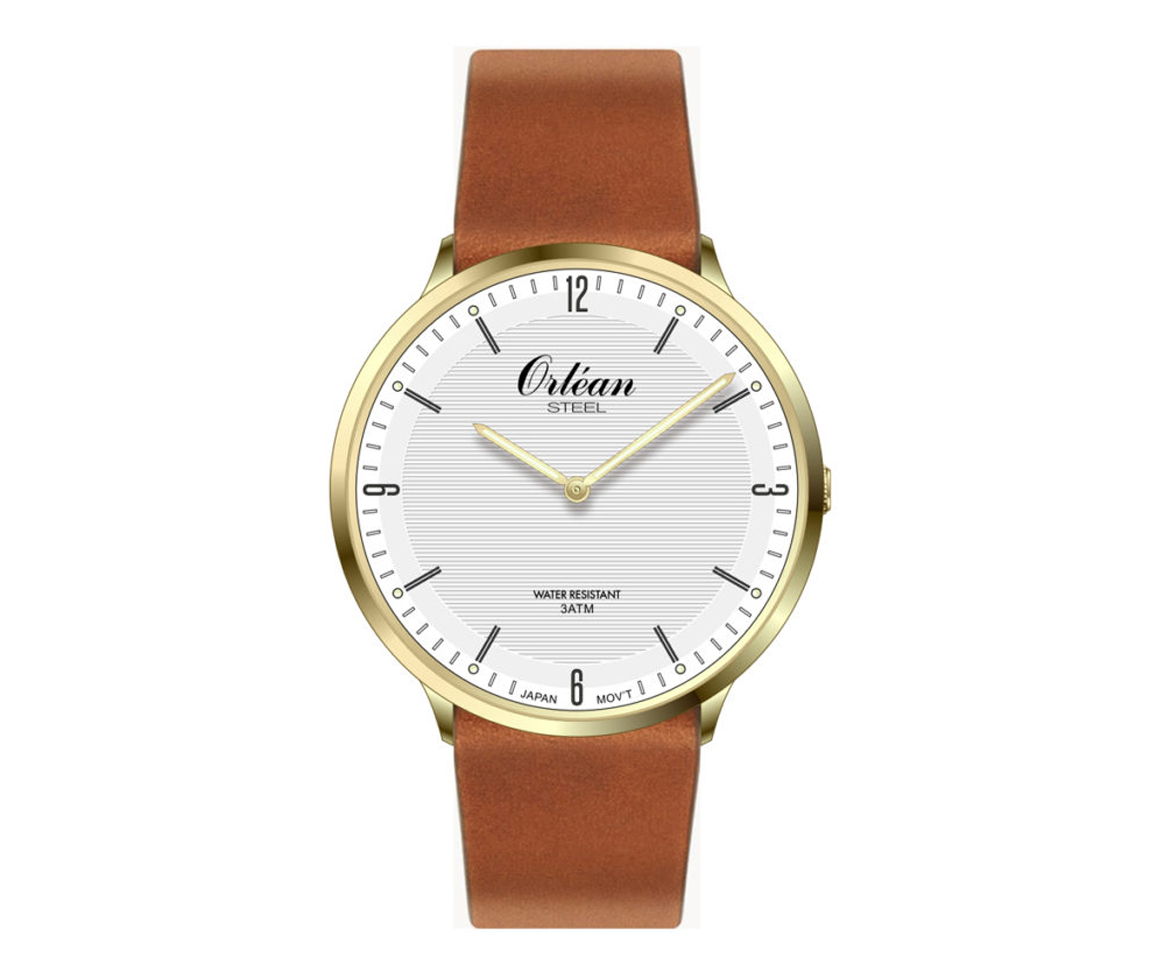 MONTRE ORLEAN POUR HOMME AVEC BRACELET DE CUIR - BA ME3449 - ORLEAN MONTRE ORLEAN POUR HOMME AVEC BRACELET DE CUIR - BA ME3449 - ORLEAN