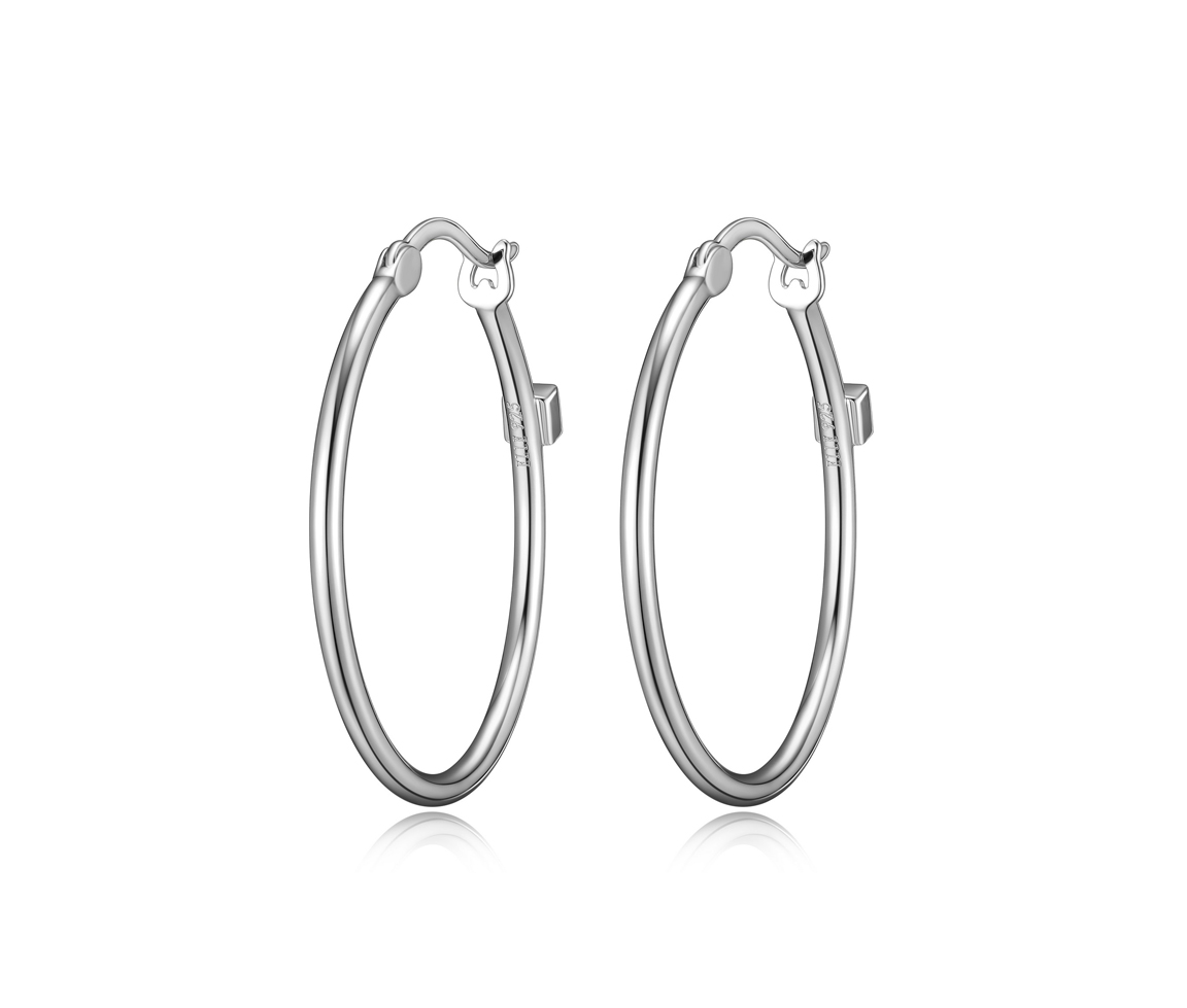 BOUCLES ANNEAUX EN ARGENT RHODIÉ UNIES - PJ R2LCG6A00L - ELLE BOUCLES ANNEAUX EN ARGENT RHODIÉ UNIES - PJ R2LCG6A00L - ELLE