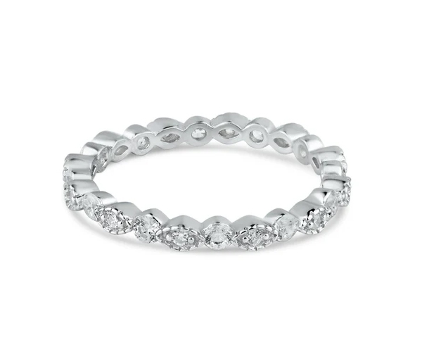 JONC ÉTERNITÉ EN ARGENT RHODIÉ SERTI DE CUBIQUES ZIRCONIAS - SP BGR01185/5 - BIJOUX D'IMPORTATION JONC ÉTERNITÉ EN ARGENT RHODIÉ SERTI DE CUBIQUES ZIRCONIAS - SP BGR01185/5 - BIJOUX D'IMPORTATION