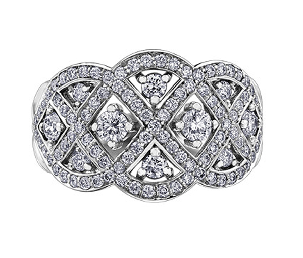 BAGUE EN OR BLANC SERTIE DE DIAMANTS CANADIENS ET DE DIAMANTS - CR ML471 - BIJOUX CANADIEN BAGUE EN OR BLANC SERTIE DE DIAMANTS CANADIENS ET DE DIAMANTS - CR ML471 - BIJOUX CANADIEN