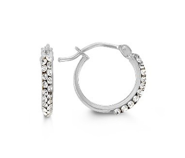 BOUCLES ANNEAUX EN OR BLANC SERTIES DE CUBIQUES ZIRCONIAS - SY 1012F - BIJOUX D'IMPORTATION BOUCLES ANNEAUX EN OR BLANC SERTIES DE CUBIQUES ZIRCONIAS - SY 1012F - BIJOUX D'IMPORTATION