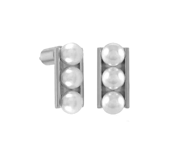 BOUCLES FIXES EN ACIER SERTIES DE 3 PERLES SYNTHÉTIQUES - IG SEA360 - VELORIA BOUCLES FIXES EN ACIER SERTIES DE 3 PERLES SYNTHÉTIQUES - IG SEA360 - VELORIA