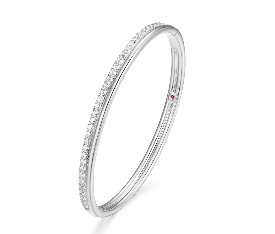 BRACELET BANGLE ELLE EN ARGENT RHODIÉ SERTI DE CUBIQUES ZIRCONIAS - PJ R1LAPS009R - ELLE BRACELET BANGLE ELLE EN ARGENT RHODIÉ SERTI DE CUBIQUES ZIRCONIAS - PJ R1LAPS009R - ELLE