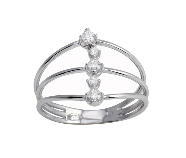 BAGUE 3 RANGS EN ARGENT RHODIÉ SERTIE DE CUBIQUES ZIRCONIAS - SP BGR01277/5 - BIJOUX D'IMPORTATION BAGUE 3 RANGS EN ARGENT RHODIÉ SERTIE DE CUBIQUES ZIRCONIAS - SP BGR01277/5 - BIJOUX D'IMPORTATION