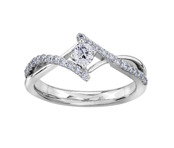 BAGUE EN OR 10K BLANC SERTIE DE DIAMANTS - CR AM310W30 - DIAMANT CANADIEN BAGUE EN OR 10K BLANC SERTIE DE DIAMANTS - CR AM310W30 - DIAMANT CANADIEN