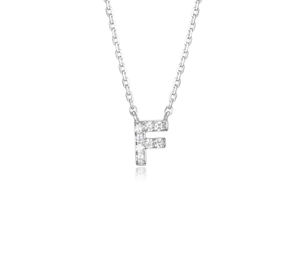 PENDENTIF LETTRE F SUR CHAINE EN EN ARGENT SERTI DE CUBIQUES ZIRCONIAS - PJ R0A95G0018 - REIGN PENDENTIF LETTRE F SUR CHAINE EN EN ARGENT SERTI DE CUBIQUES ZIRCONIAS - PJ R0A95G0018 - REIGN