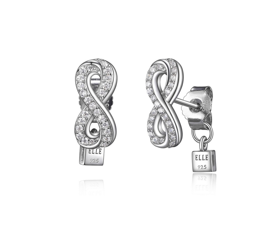 BOUCLES SIGNE DE L'INFINI EN ARGENT RHODIÉ SERTIES DE CUBIQUES ZIRCONIAS BOUCLES SIGNE DE L'INFINI EN ARGENT RHODIÉ SERTIES DE CUBIQUES ZIRCONIAS