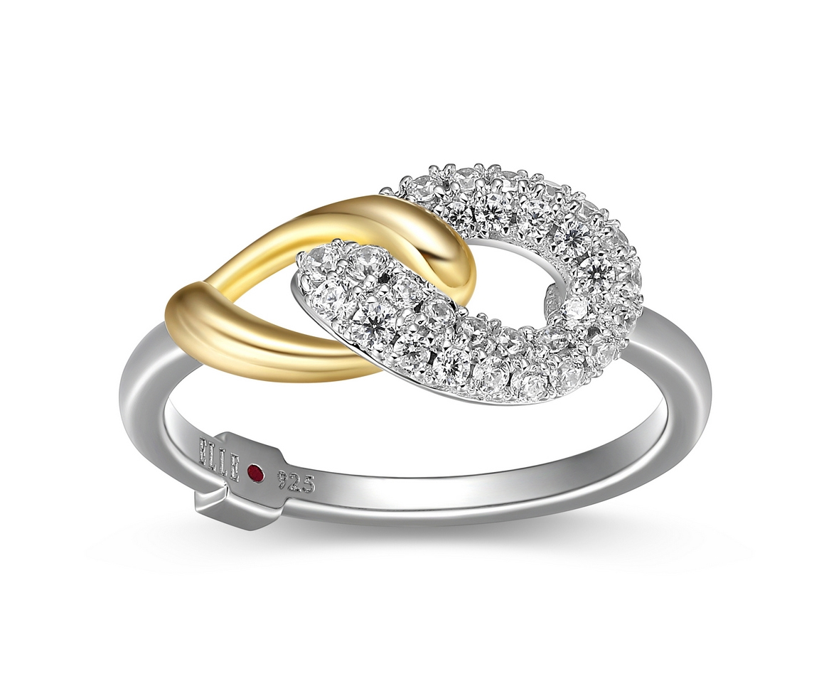 BAGUE 2 OVALS EN TRELACÉS EN ARGENT RHODIÉ/PVD OR 2 TONS SERTIE DE CUBIQUES ZIRCONIAS - PJ R4LAFN97AC - ELLE BAGUE 2 OVALS EN TRELACÉS EN ARGENT RHODIÉ/PVD OR 2 TONS SERTIE DE CUBIQUES ZIRCONIAS - PJ R4LAFN97AC - ELLE