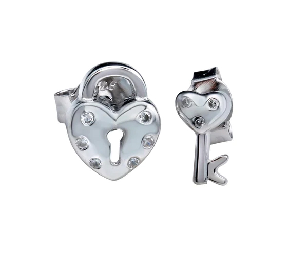 BOUCLES LA CLÉ DE TON COEUR EN ARGENT RHODIÉ SERTIES DE CUBIQUES ZIRCONIAS - SP STE01158 - BIJOUX D'IMPORTATION BOUCLES LA CLÉ DE TON COEUR EN ARGENT RHODIÉ SERTIES DE CUBIQUES ZIRCONIAS - SP STE01158 - BIJOUX D'IMPORTATION