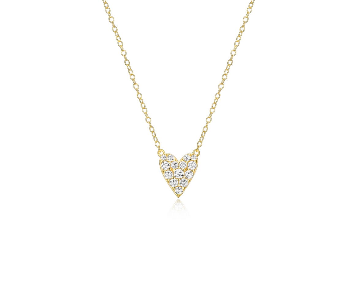 COLLIER AVEC COEUR EN ARGENT/PVD OR SERTI DE CUBIQUES ZIRCONIAS - PJ 30ABDH0014 - REIGN COLLIER AVEC COEUR EN ARGENT/PVD OR SERTI DE CUBIQUES ZIRCONIAS - PJ 30ABDH0014 - REIGN