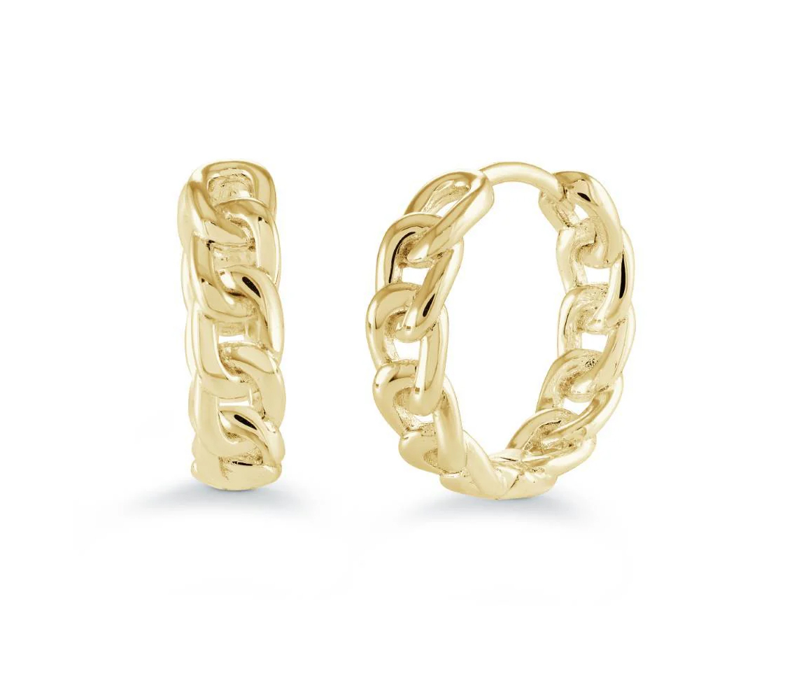 BOUCLES HUGGIES EN ACIER/PVD OR À MAILLE CUBAINE - IG SEA389 - VELORIA BOUCLES HUGGIES EN ACIER/PVD OR À MAILLE CUBAINE - IG SEA389 - VELORIA