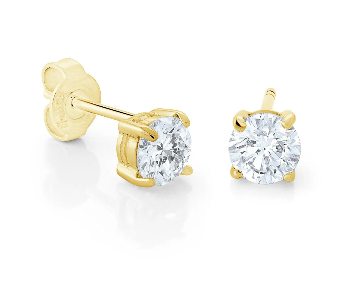 BOUCLES FIXES EN ACIER/PVD OR SERTIES DE CUBIQUES ZIRCONIAS - IG SEA328 - ITALGEM BOUCLES FIXES EN ACIER/PVD OR SERTIES DE CUBIQUES ZIRCONIAS - IG SEA328 - ITALGEM