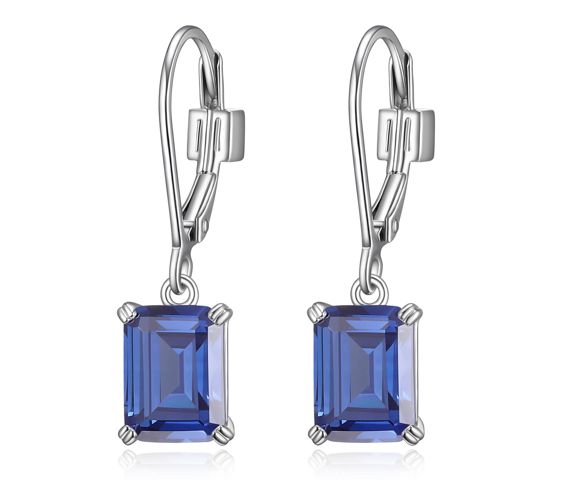 BOUCLE ELLE EN ARGENT RHODIÉ SERTIES DE CUBIQUES ZIRCONIAS COULEUR TANZANITE - PJ R2LCFBCP03 - ELLE BOUCLE ELLE EN ARGENT RHODIÉ SERTIES DE CUBIQUES ZIRCONIAS COULEUR TANZANITE - PJ R2LCFBCP03 - ELLE