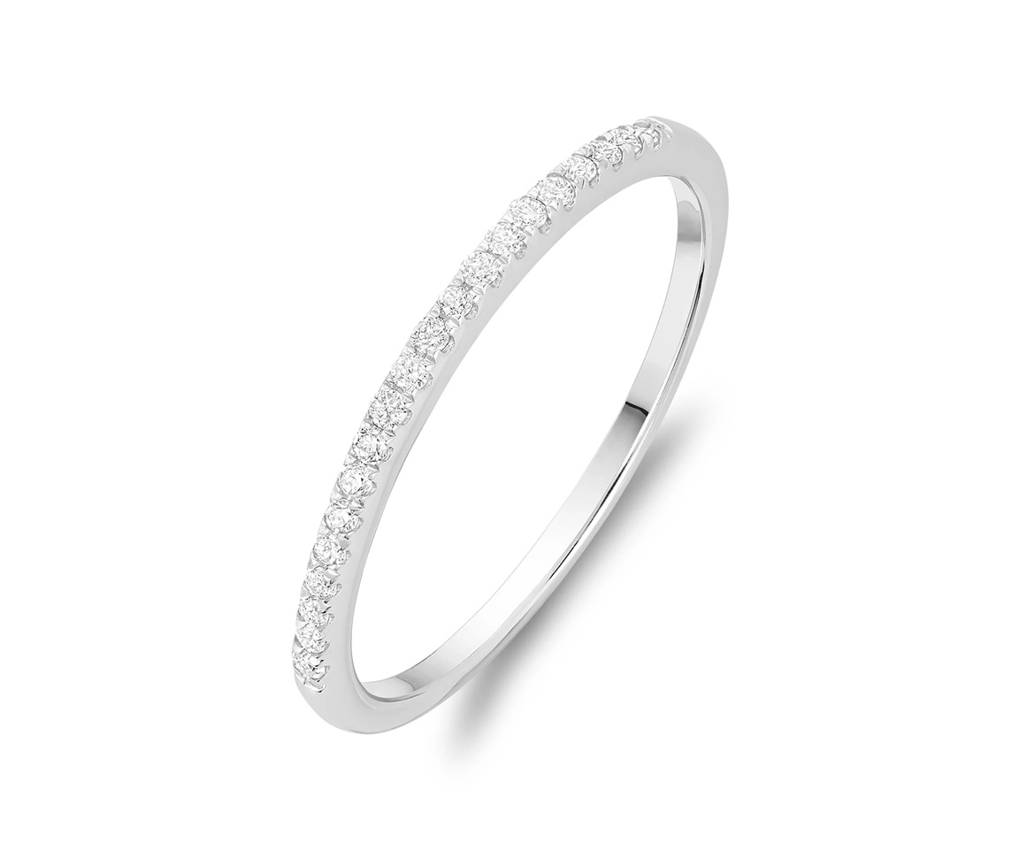 JONC SEMI-ÉTERNITÉ EN OR 10K BLANC SERTI DE DIAMANTS - BR 020410HR25B - Bijoux d'importation JONC SEMI-ÉTERNITÉ EN OR 10K BLANC SERTI DE DIAMANTS - BR 020410HR25B - Bijoux d'importation