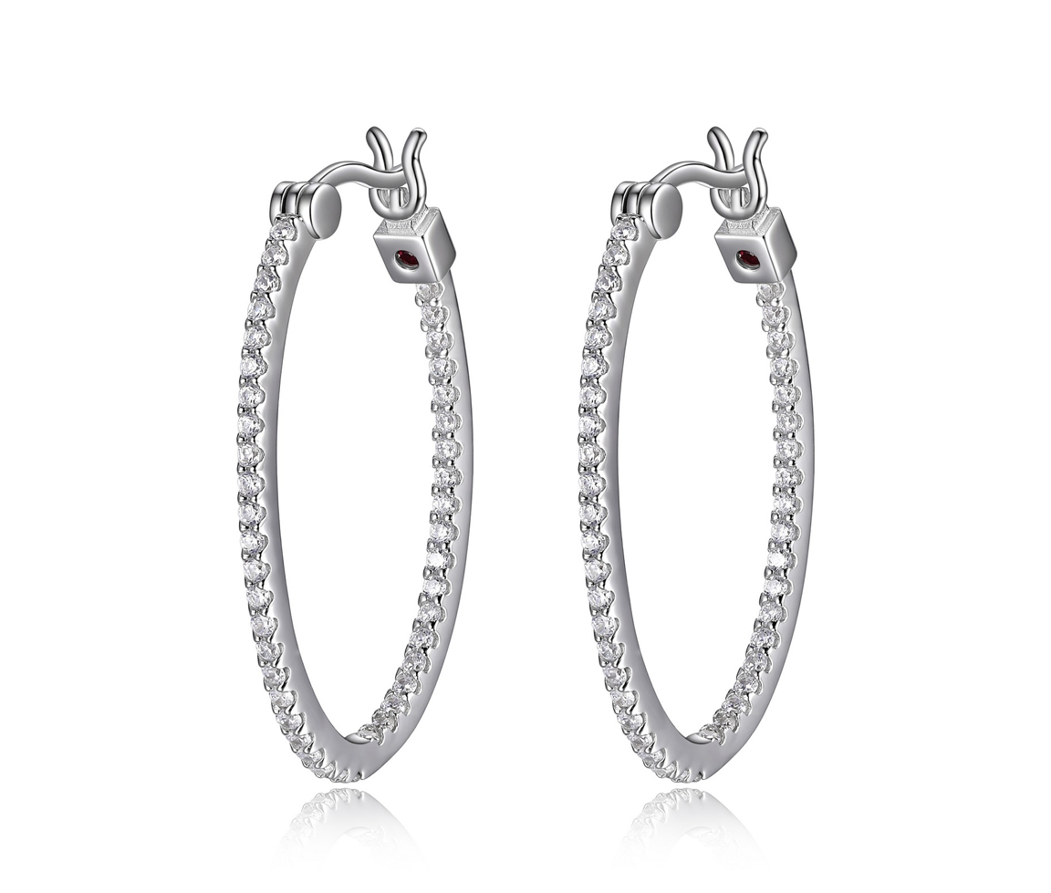 BOUCLES EN ARGENT RHODIÉ OVALES SERTIES DE CUBIQUES ZIRCONIAS - PJ R2LC9R000J - ELLE BOUCLES EN ARGENT RHODIÉ OVALES SERTIES DE CUBIQUES ZIRCONIAS - PJ R2LC9R000J - ELLE