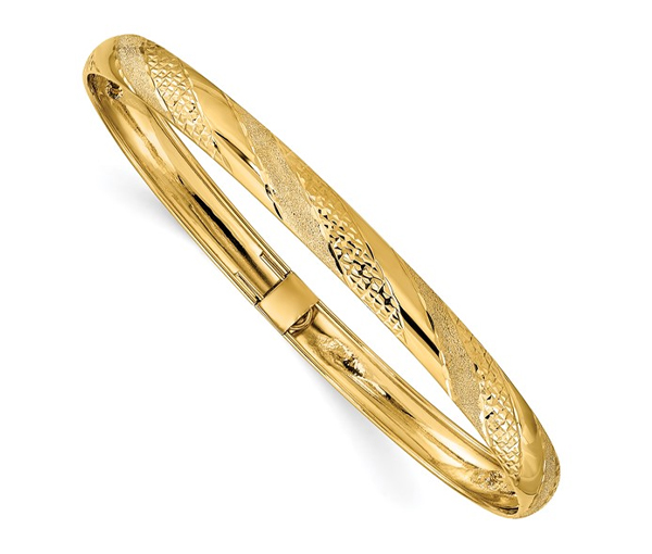 BRACELET BANGLE EN OR JAUNE TAILLÉ DIAMANT - QG DB697 - IMPORTATION BRACELET BANGLE EN OR JAUNE TAILLÉ DIAMANT - QG DB697 - IMPORTATION