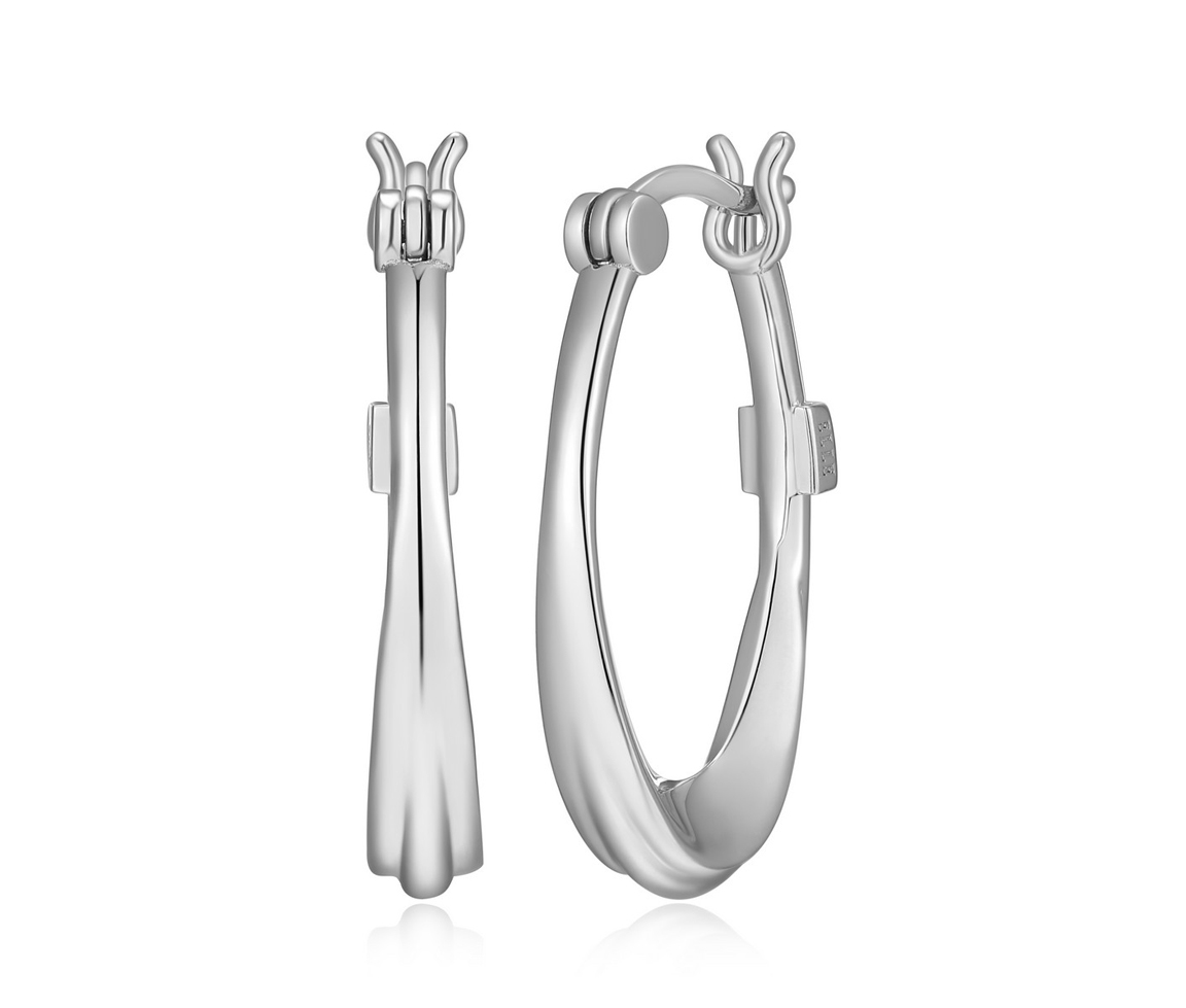 BOUCLES ELLE ANNEAUX OVALES EN ARGENT RHODIÉ - PJ R2LCT2A00J - ELLE BOUCLES ELLE ANNEAUX OVALES EN ARGENT RHODIÉ - PJ R2LCT2A00J - ELLE