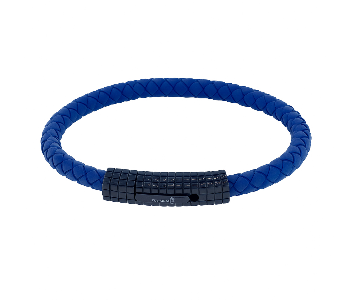 BRACELET EN ACIER/PVD NOIR ET CUIR TRESSÉ - IG SLB549/8 - ITALGEM BRACELET EN ACIER/PVD NOIR ET CUIR TRESSÉ - IG SLB549/8 - ITALGEM