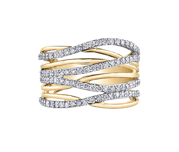 BAGUE EN OR 10K 2 TONS SERTIE D'UN CARAT DE DIAMANTS - CR DD7642 - BIJOUX CANADIEN BAGUE EN OR 10K 2 TONS SERTIE D'UN CARAT DE DIAMANTS - CR DD7642 - BIJOUX CANADIEN